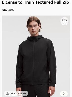 NWT Men’s Lululemon License to Train Textured Full Zip Sz Large